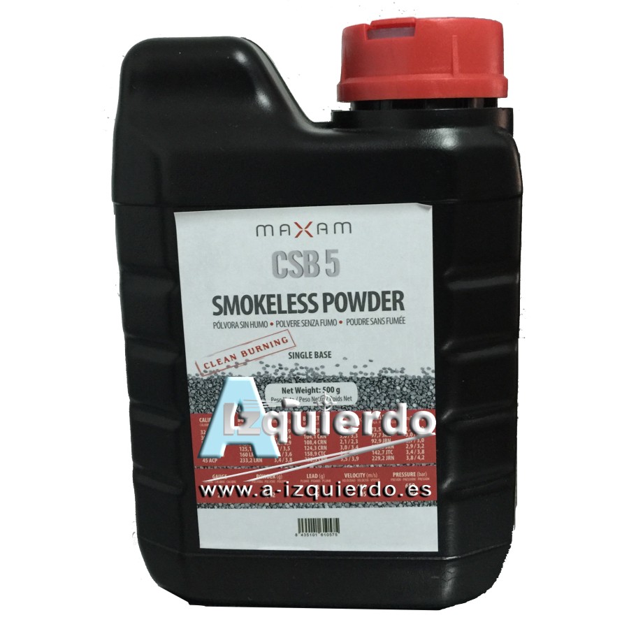 Poudre Maxam CSB 5 (0,5 kg) pour rechargement et tir sportif
