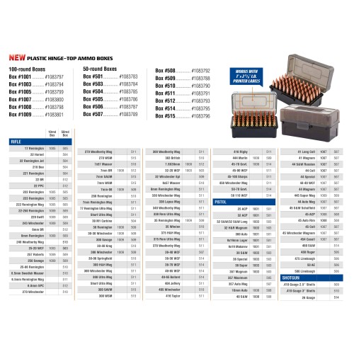 Caja Frankford HINGE -TOP 100 Cal. 38 S&W, 38 SP, 38 Super, 357 Magnum (1003)