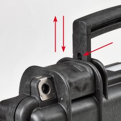 Mallette pour pistolet verte, mousse lisse et alvéolée dans le couvercle