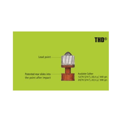 Munitions Brenneke THD® Défense Tactique à Domicile 12/70 28,4g/440grs - Puissance et Précision pour la Défense à Domicile
