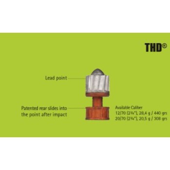 Munitions Brenneke THD® Défense Tactique à Domicile 12/70 28,4g/440grs - Puissance et Précision pour la Défense à Domicile