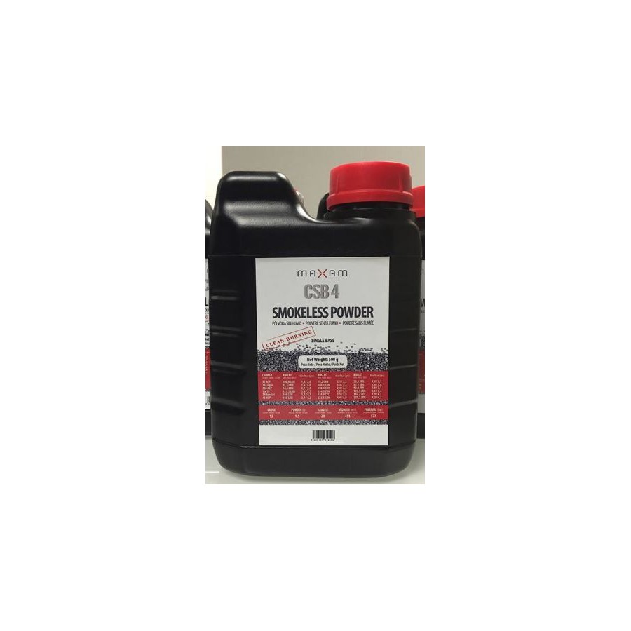 Poudre Maxam CSB 4 (0,5 kg) pour rechargement cartouches de chasse et tir sportif