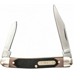 OLD TIMER (OB) Brown and Black Double-Blade Pocket Knife for Hunting, Shooting, and Reloading