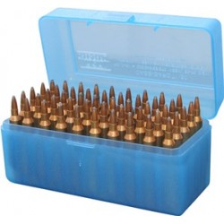 Boîte MTM 50 cartouches bleue pour calibres Magnum