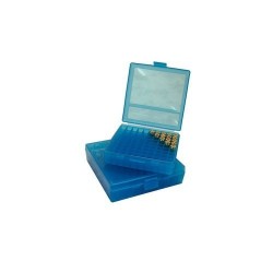 Boîte MTM bleue 100 cartouches 38, 357, 38 Auto