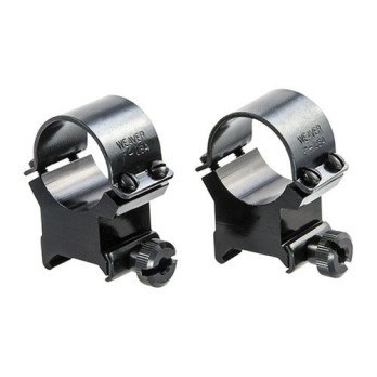 1" High Black Quick-Detach 50mm Scope Rings for Hunting, Shooting, and Reloading