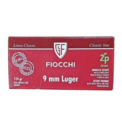 Cart. Fiocchi. Cal 9p-124-ZP FMC   (50 Un) Blindada