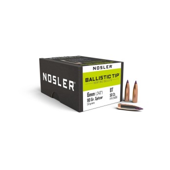 Nosler Ballistic Tip Hunting Bullets 6mm 90gr  Exceptional Accuracy and Performance
