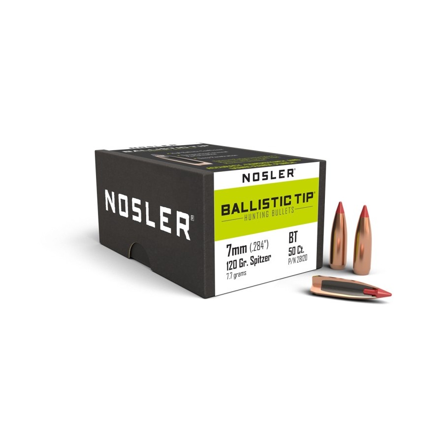 Balistiques Nosler Ballistic Tip Chasse 7mm 120gr  Précision et Performance Exceptionnelles