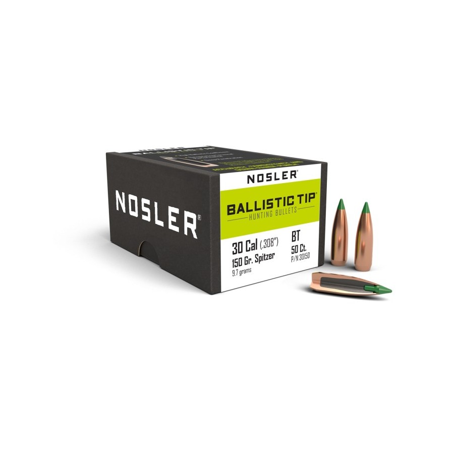 Nosler Ballistic Tip Hunting Bullets .30 Cal 150gr  Exceptional Accuracy and Performance