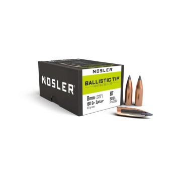 Balles Nosler Ballistic Tip Chasse 8mm 180gr  Précision et Performance Exceptionnelles