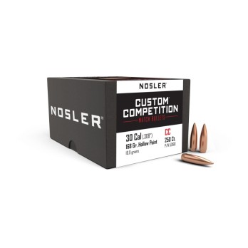 Ballistics Nosler Custom Competition .30 Cal 168gr  Précision Supérieure pour la Compétition