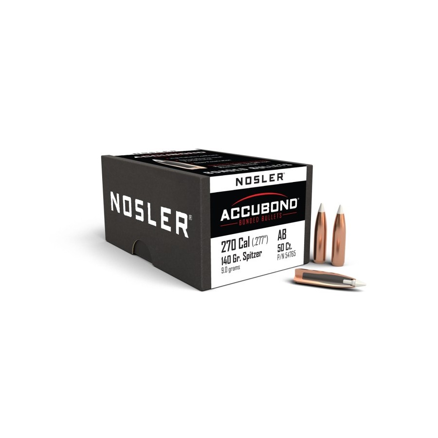 Ballistics Nosler AccuBond .270 Cal 140gr  Précision et Pénétration Supérieures pour la Chasse