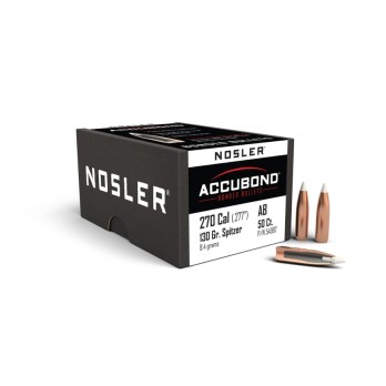 Ballistics Nosler AccuBond .270 Cal 130gr  Précision et Pénétration Supérieures pour la Chasse