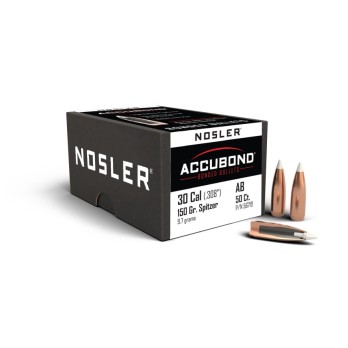Nosler AccuBond .30 Cal 150gr Bullets  Superior Accuracy and Penetration for Hunting and Reloading
