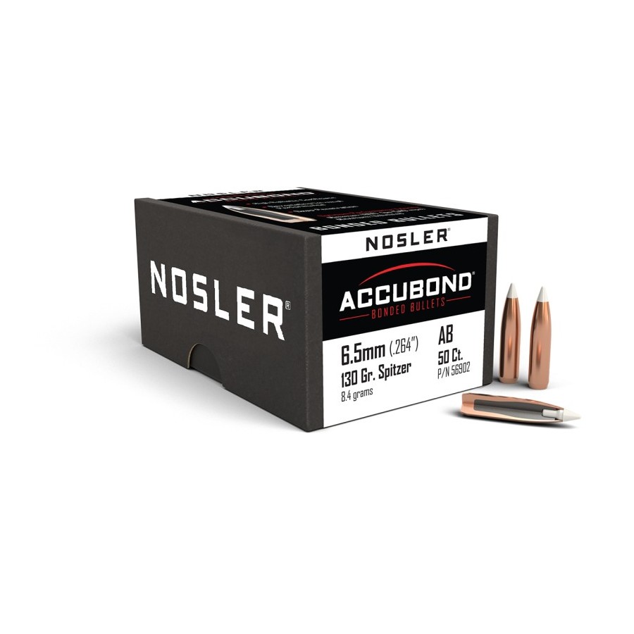 Ballistics Nosler AccuBond 6,5 mm 130 grains  Précision et pénétration supérieures pour la chasse