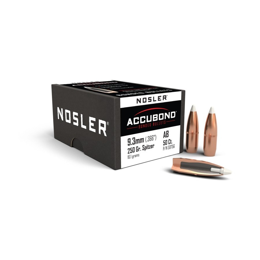 Nosler AccuBond 9.3mm 250gr Bullets  Superior Accuracy and Penetration for Big Game Hunting