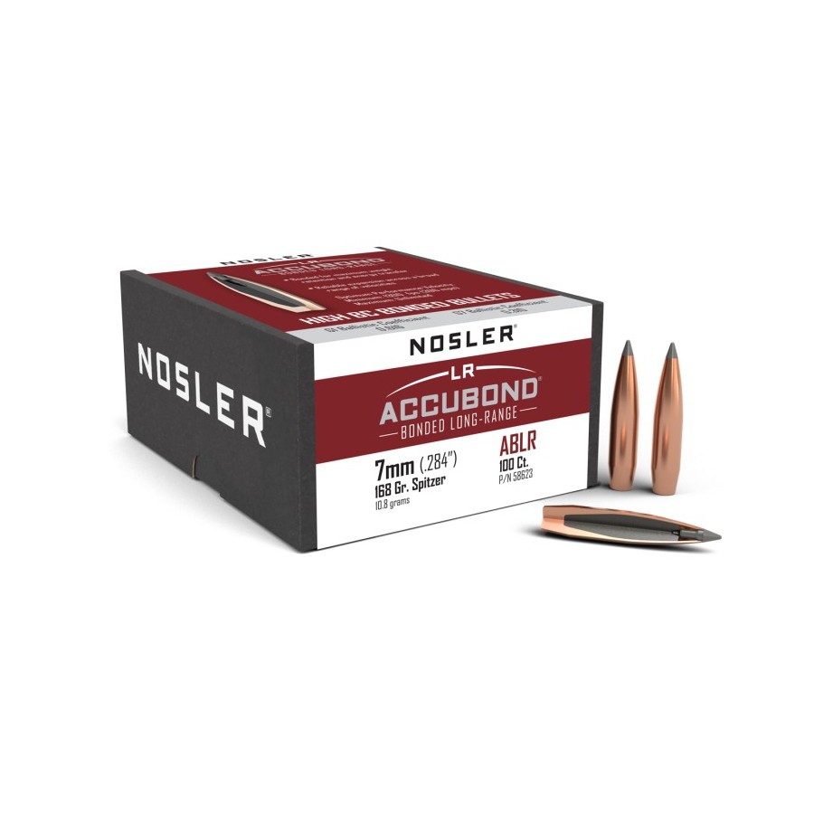Balises Nosler AccuBond Long Range 7mm 168gr  Précision et Expansion Contrôlée pour la Chasse à Longue Distance