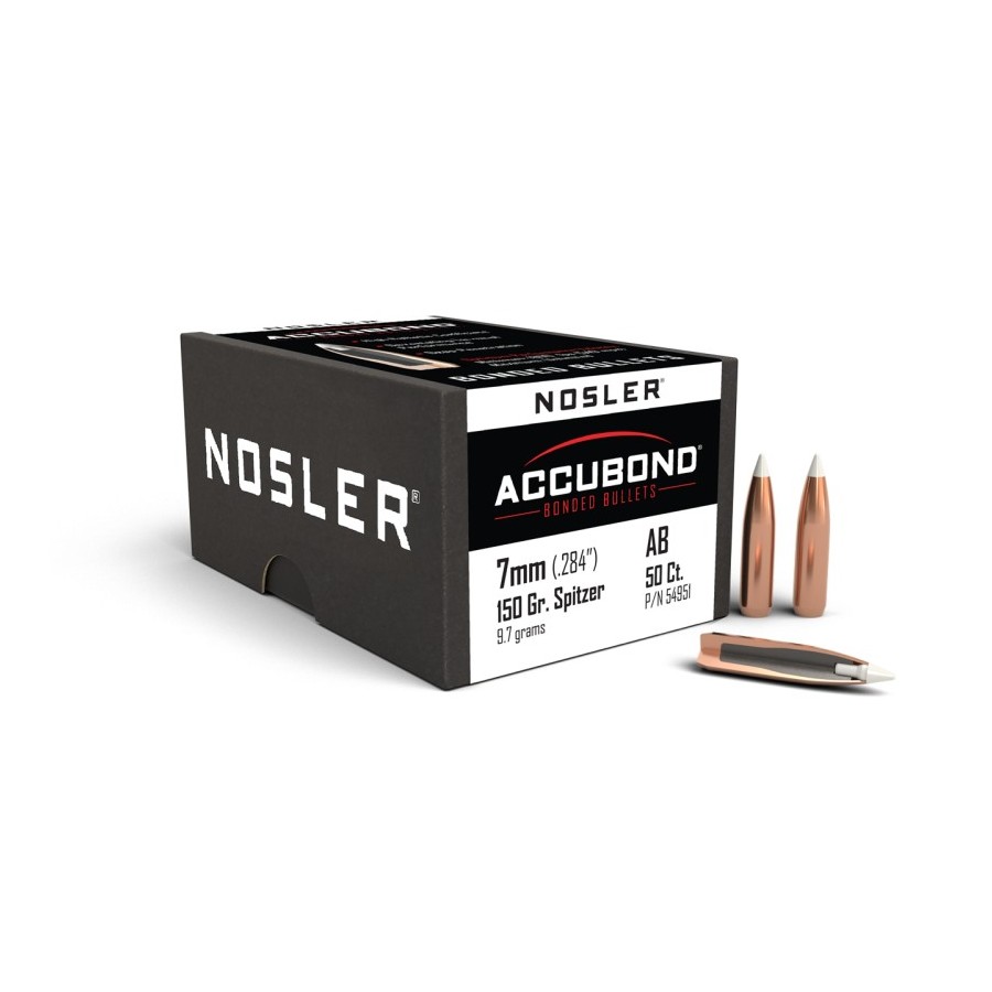 Balises Nosler AccuBond 7mm 150gr  Précision et Puissance Supérieures pour la Chasse
