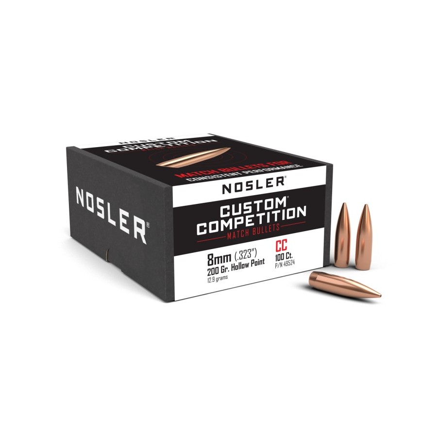 Ballistics Nosler Custom Competition 8mm 200gr  Précision Optimale pour Tir de Compétition