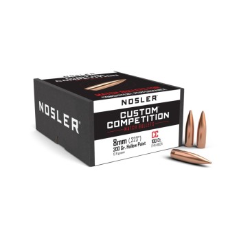 Ballistics Nosler Custom Competition 8mm 200gr  Précision Optimale pour Tir de Compétition