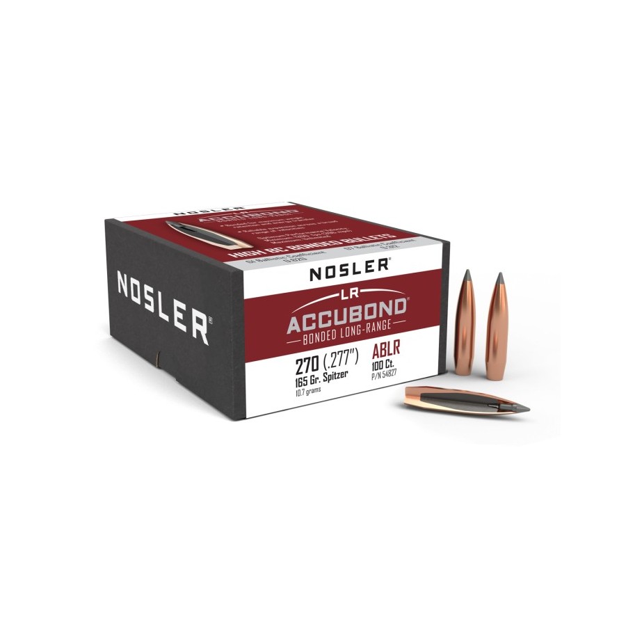 Nosler AccuBond® Long Range .270 Cal 165gr Bullets  Superior Precision and Performance for Long-Range Hunting