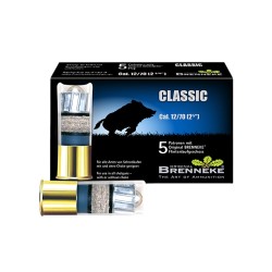 Cartuchos Brenneke Cal. 12/70 Caza 31,5gr. Classic 5 Unid.