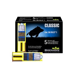 Cartuchos Brenneke Cal. 20/70 Caza 24gr. Classic 5 Unid.