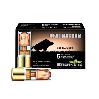 Munitions Brenneke OpalMagnum 12/76 43,0g/666gr - Puissance Extrême pour la Chasse au Gros Gibier