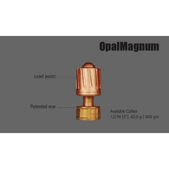 Munitions Brenneke OpalMagnum 12/76 43,0g/666gr - Puissance Extrême pour la Chasse au Gros Gibier