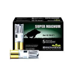 Cartuchos Brenneke Cal. 12/76 Caza 39gr. Supermagnum 5 Un