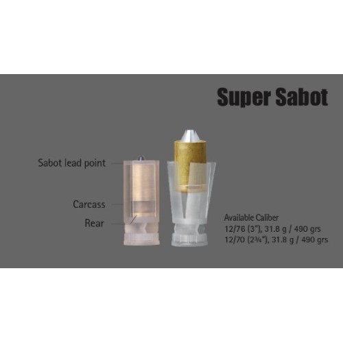 Brenneke SuperSabot 12/76 31.8g/490gr Ammo  Lead-Free Precision and Power for Big Game Hunting