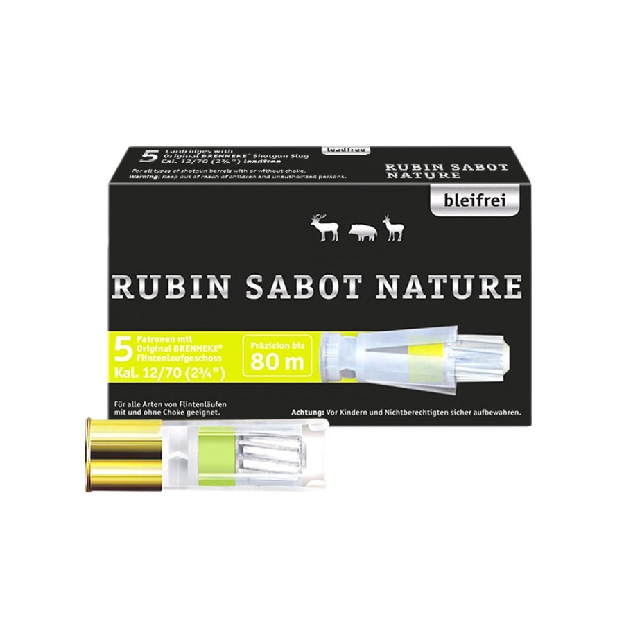 Munitions Brenneke Rubin Sabot Nature 12/70 19g - Précision et Durabilité pour la Chasse au Gros Gibier