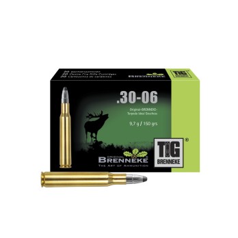 Cartouches Brenneke Cal. .30-06 Spr. 9,7g/150gr TIG® - Précision et Puissance pour la Chasse au Gros Gibier