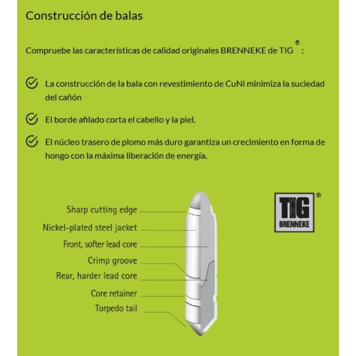 Cartouches Brenneke Cal. .30-06 Spr. 9,7g/150gr TIG® - Précision et Puissance pour la Chasse au Gros Gibier