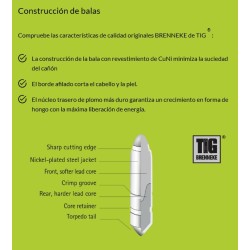 Cart. Brenneke Cal. 30-06 - 150gr TIG Caja 20 un.