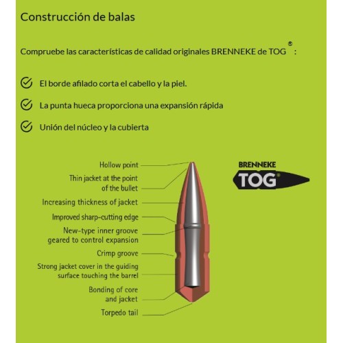 Cartouches Brenneke Cal. .30-06 Spr. 10,7g/165gr TOG® - Précision et Puissance pour la Chasse au Gros Gibier
