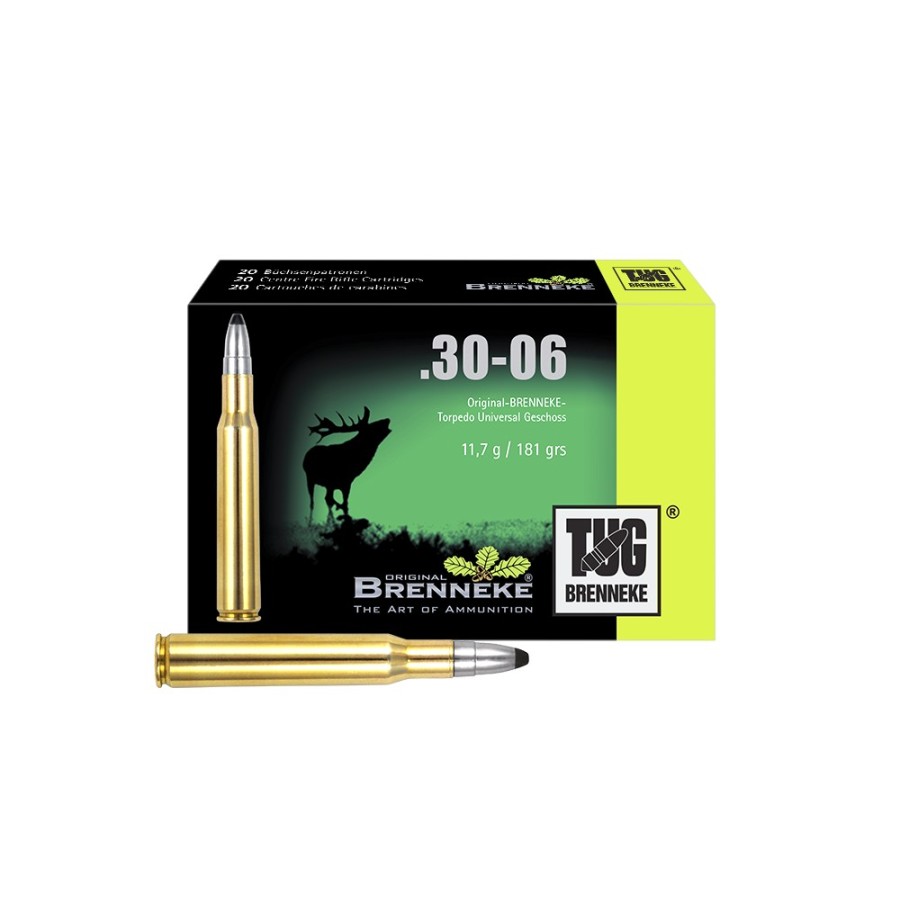 Cartouches Brenneke Cal. .30-06 Spr. 11,7g/181gr TUG® - Puissance et Précision pour la Chasse au Gros Gibier