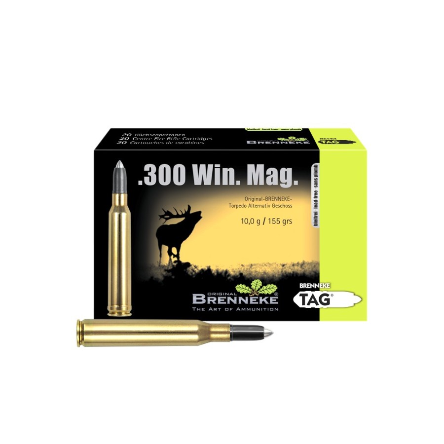 Brenneke .300 Win. Mag. 10.0g/155gr TAG® Lead-Free High-Precision Ammunition for Big Game Hunting