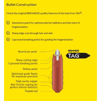 Brenneke .300 Win. Mag. 10.0g/155gr TAG® Lead-Free High-Precision Ammunition for Big Game Hunting