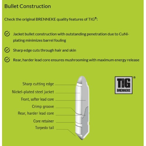 Brenneke .308 Win. 11.7g/181gr TUG® Cartridges  Power and Precision for Big Game Hunting