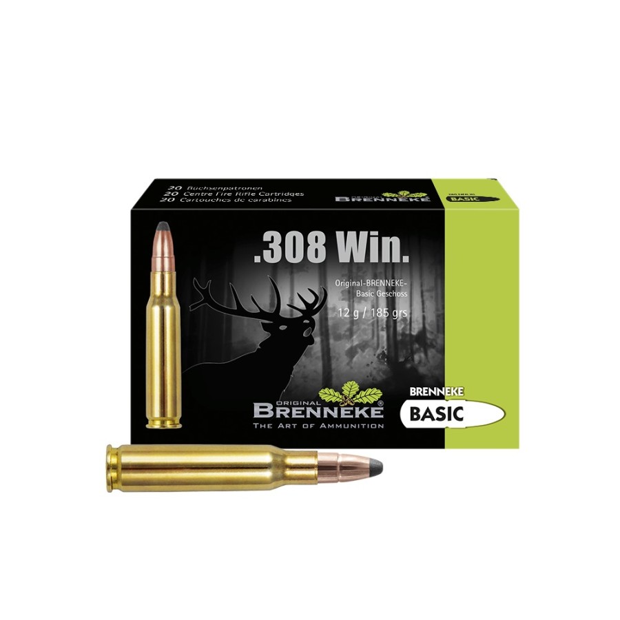 Cartouches Brenneke Cal. 308 Win-185 Gr Basic 20 unités