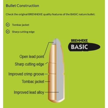 Cartouches Brenneke Cal. 308 Win-185 Gr Basic 20 unités