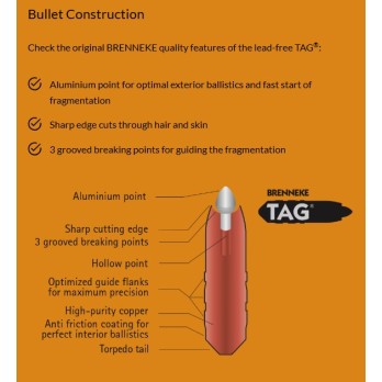 Munitions Brenneke TAG® 6,5x55 SE - Précision et Puissance pour la Chasse au Gros Gibier