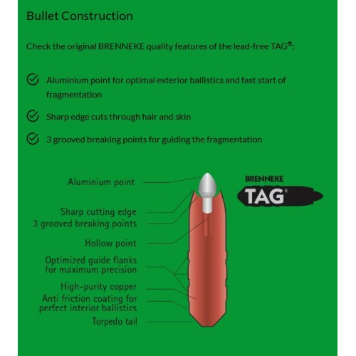 Munitions Brenneke TAG® 7x57 R - Précision et Puissance pour la Chasse