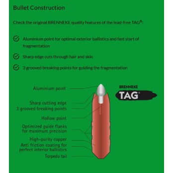 Munitions Brenneke TAG® 7x57 R - Précision et Puissance pour la Chasse