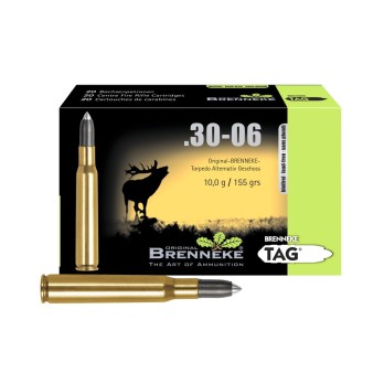 Cartouches Brenneke Cal. .30-06 Spr. 10,0g/155gr TAG® - Précision et Puissance Sans Plomb pour la Chasse au Gros Gibier