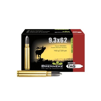 Brenneke 9.3x62 Ammunition - TAG 225 grs - Maximum Power for Big Game Hunting