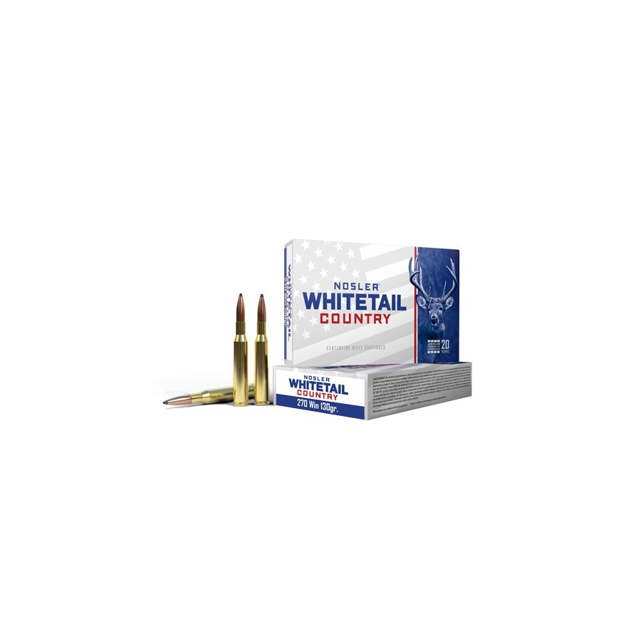 Nosler .270 Win 130gr Whitetail Country Solid Base Ammo | 20 Rounds
