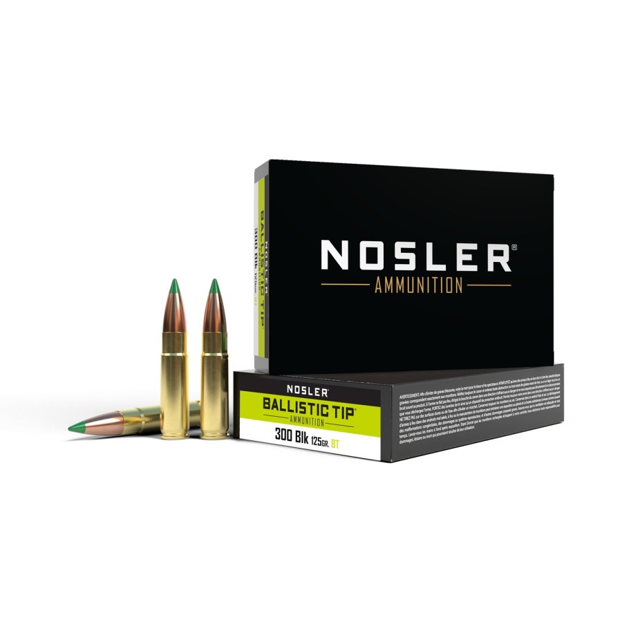 Munición Nosler .300 AAC Blackout 125gr Ballistic Tip Hunting  Precisión y letalidad en caza